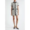 Cinq À Sept Anya Short-sleeve Boucle Mini Dress In Patina Multi