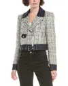 Cinq À Sept Anya Boucle Zoe Jacket In Green