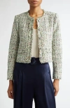 Cinq À Sept Anya Christie Metallic Tweed Jacket In Green