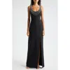 Cinq À Sept April Bead Detail Scoop Neck Gown In Black