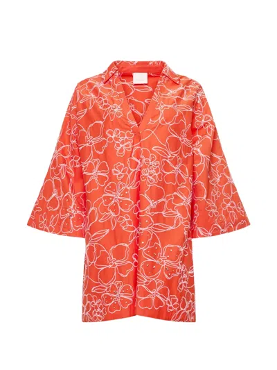 Cinq À Sept Arcia Kaftan Dress In Orange