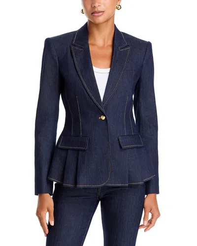 Cinq À Sept Cinq A Sept Arlene Denim Flare Hem Blazer In Blue