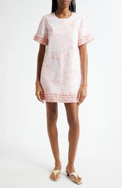 Cinq À Sept Ashton Scenic Toile Ruffle Minidress In Pink