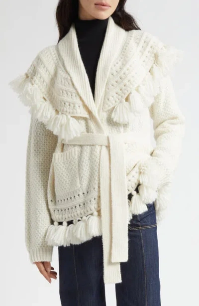 Cinq À Sept Asmi Belted Cardigan In White