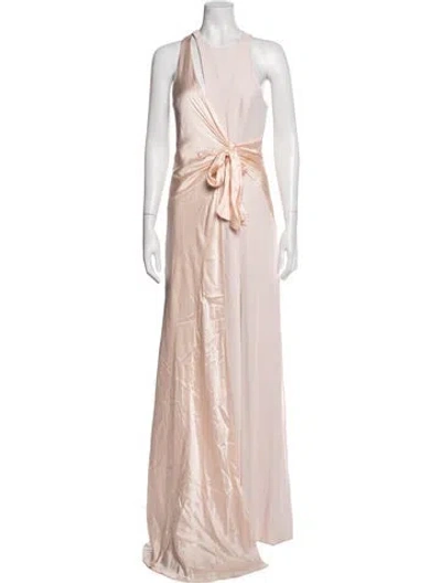 Pre-owned Cinq À Sept Asymmetrical Long Dress In Pink