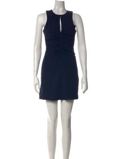 Pre-owned Cinq À Sept Asymmetrical Mini Dress In Blue