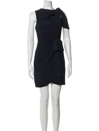 Pre-owned Cinq À Sept Asymmetrical Mini Dress In Blue