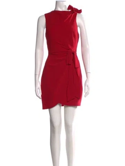 Pre-owned Cinq À Sept Asymmetrical Mini Dress In Red