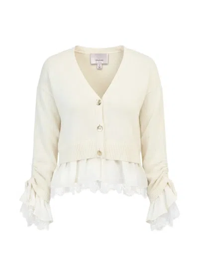 Cinq À Sept Atley Lace-trim Layered Cardigan In White