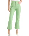 Cinq À Sept Aubrey Pinstripe Kick-flare Jeans In Green