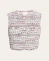 Cinq À Sept Auden Cropped Tweed Vest