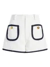 Cinq À Sept Contrast Auden Shorts In 白色