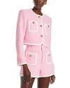 Cinq À Sept Cinq A Sept Auden Tweed Contrast Trim Jacket In Flamingo/white