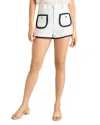 Cinq À Sept Contrast Auden Shorts In White/navy