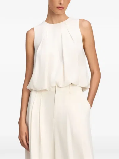 Cinq À Sept Avira Pleated Blouse In White