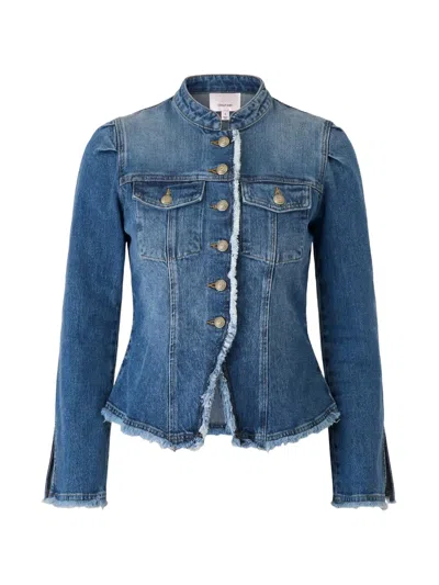 Cinq À Sept Avril Frayed Denim Jacket In Multi