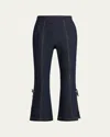 Cinq À Sept Ayleen Crystal Bow Cropped Pants In Indigo