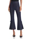 Cinq À Sept Ayleen Crystal Bow Cropped Pants In Indigo