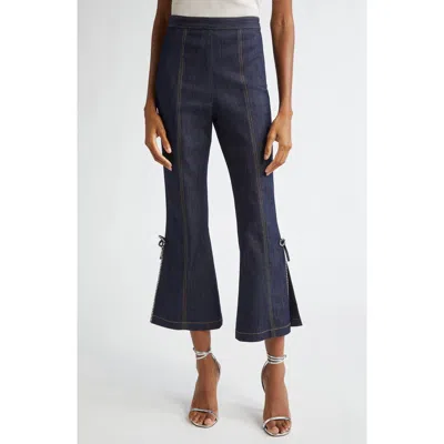 Cinq À Sept Ayleen Rhinestone Bow Flare Leg Jeans In Purple
