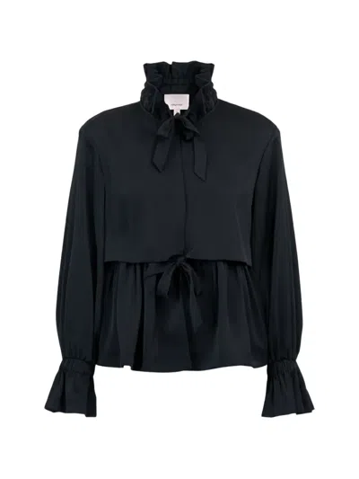 Cinq À Sept Azira Ruffled Jacket In Black