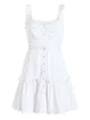 Cinq À Sept Aziza Embellished Button-front Mini Dress In White