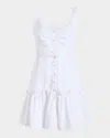 Cinq À Sept Aziza Embellished Button-front Mini Dress In White