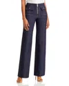 Cinq À Sept Azure Front High-rise Wide-leg Crop Jeans In Indigo