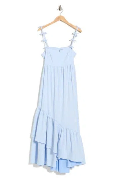 Cinq À Sept Bailey Linen & Cotton Blend Midi Sundress In Blue