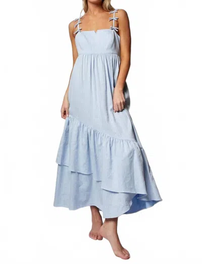 CINQ À SEPT BAILEY LINEN DRESS IN BLUE HYDRANGEA