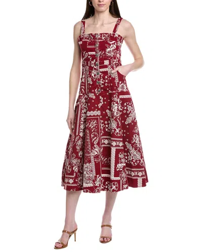 Cinq À Sept Bandana Military Twill Veena Dress In Red