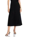 Cinq À Sept Bane Crepe Placed Pleat Midi Skirt In Black