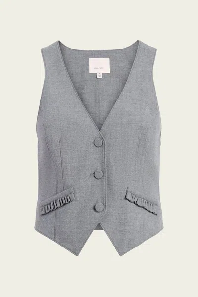 CINQ À SEPT BANE VEST IN STEEL GREY 