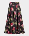 Cinq À Sept Cinq A Sept Hilda Baroque Roses Skirt In Black