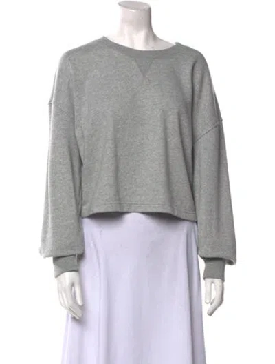 Pre-owned Cinq À Sept Bateau Neckline Long Sleeve Sweatshirt In Gray
