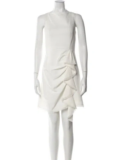 Pre-owned Cinq À Sept Bateau Neckline Mini Dress In White