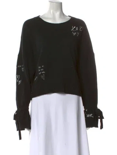 Pre-owned Cinq À Sept Bateau Neckline Sweater In Black