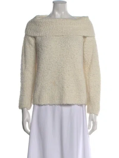 Pre-owned Cinq À Sept Bateau Neckline Sweater In Neutral