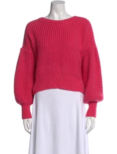Pre-owned Cinq À Sept Bateau Neckline Sweater In Pink
