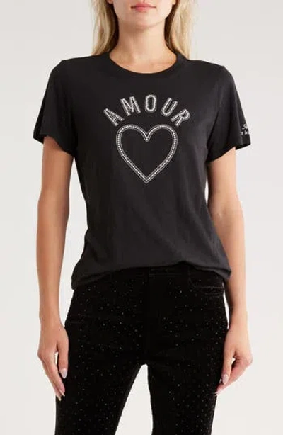 Cinq À Sept Beaded Amour Graphic T-shirt In Black