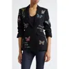 Cinq À Sept Beaded Butterfly Love Letter Jacket In Black