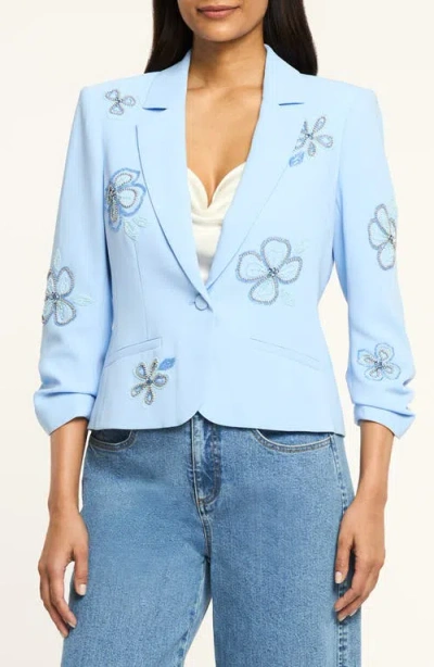 Cinq À Sept Beaded Floral Jacket In Blue