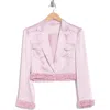 Cinq À Sept Beaded Satin Blazer In Wisteria