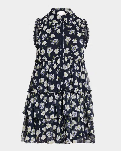 CINQ À SEPT BECCI FLORAL SLEEVELESS MINI DRESS