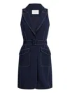 Cinq À Sept Belize Topstitch Belted Minidress In Blue
