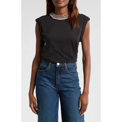 Cinq À Sept Bella Deco Border Top In Black