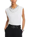 Cinq À Sept Cinq A Sept Bella Layered Necklace Tee In White
