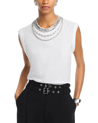 Cinq À Sept Cinq A Sept Bella Layered Necklace Tee In White