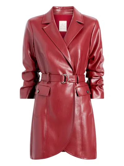 Cinq À Sept Cinq A Sept Jenessa Faux Leather Dress In Burgundy