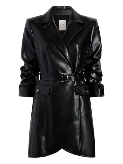 Cinq À Sept Belted Lapel Mini Dress In Blue