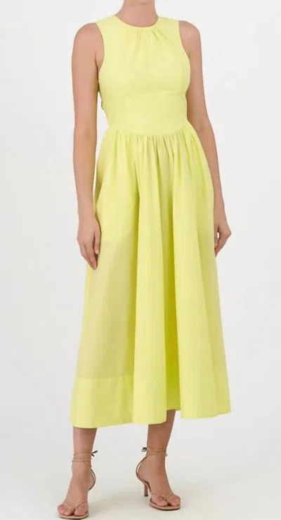 Cinq À Sept Benita Tie-back Sleeveless Midi Dress In Green